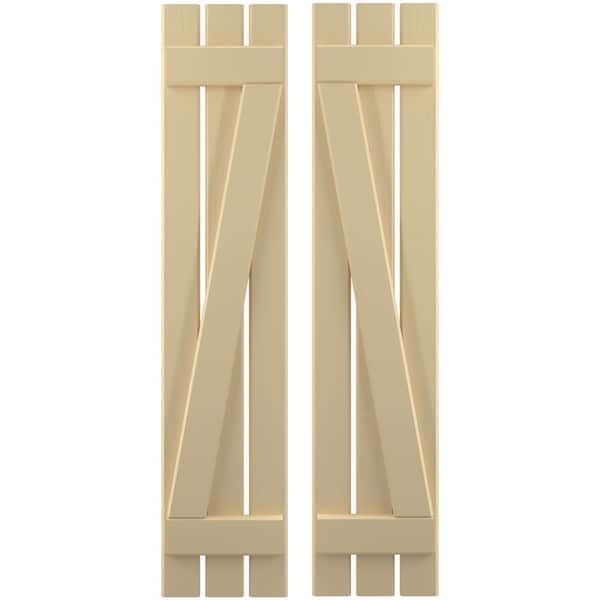 Ekena Millwork Americraft 3-Board (2 Batten) Wood Spaced Board-n-Batten Shutters w/ Z-Bar, ARW102SB311X77NTH, PR ARW102SB311X77NTH - main